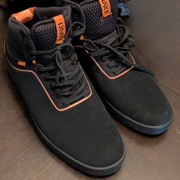 S7 VANS Stat Black/Orange Sneakers - Picture 2 of 10